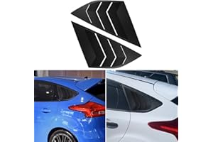 DLOVEG Rear Side Window Louvers Compatible for Ford Focus ST RS MK3 Hatchback Accesories 2012-2018 Air Vent Scoop Cover Louver (Matte Black)