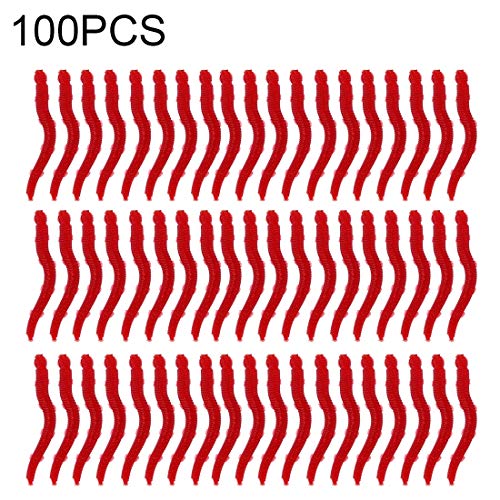 Watemallment Outdoor Sports Equipment Outdoor&Sports Fishing 100 PCS Artificial Earthworm Fishing Lures Soft Silicone Worms Fishing Bait(Dark Red) (Color : Red) - Thumbnail 3