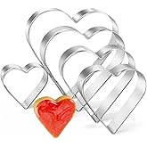 Heart Cookie Cutter Set, Gtmkina 5 Pieces Stainless Steel Small Biscuit Cutters Heart Shaped Mold for Kids Holiday Birthday P