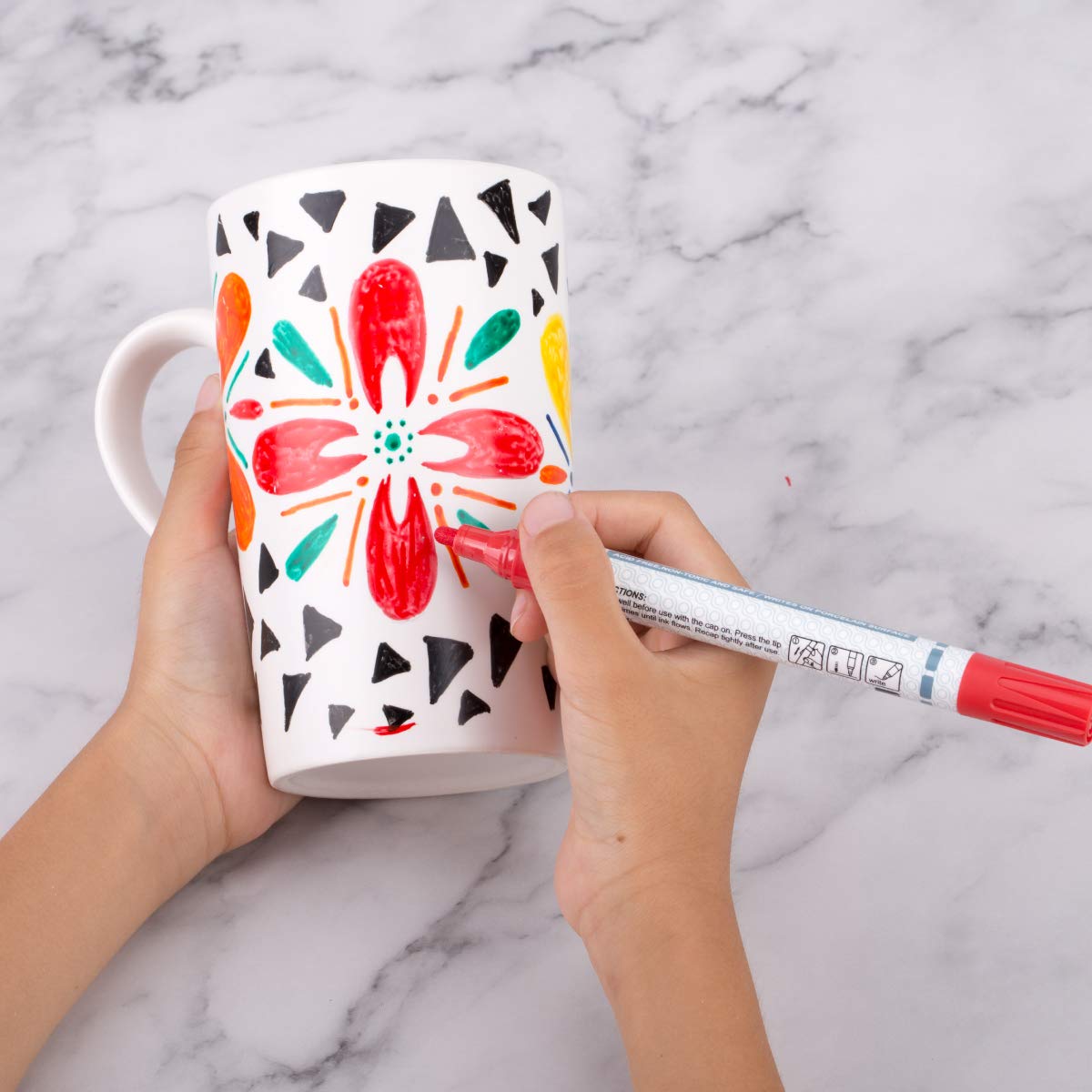ZEYAR Acrylic Paint Pens for Porcelain, Professional Ceramic painting, 12 colors Water-based, Medium Point, Water and Fade Resistant, DIY on Mugs and other Ceramics for Permanent Collection