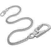 Ahiller Men’s Wallet Chain, 25" Stainless Steel Keychain Alloy Carabiner & Double Lock, Heavy Duty Biker Accessories