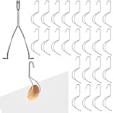 AceOrbit 24 Pack Cabinet Door Painting Hanger Metal Rack Clip Hook No Drill | 5.12 x 2.36 x 1.57 Inch S-hooks for Spray Paint Drying, Woodworking Tool Accessory, Fits Standard Cabinet Door Edges