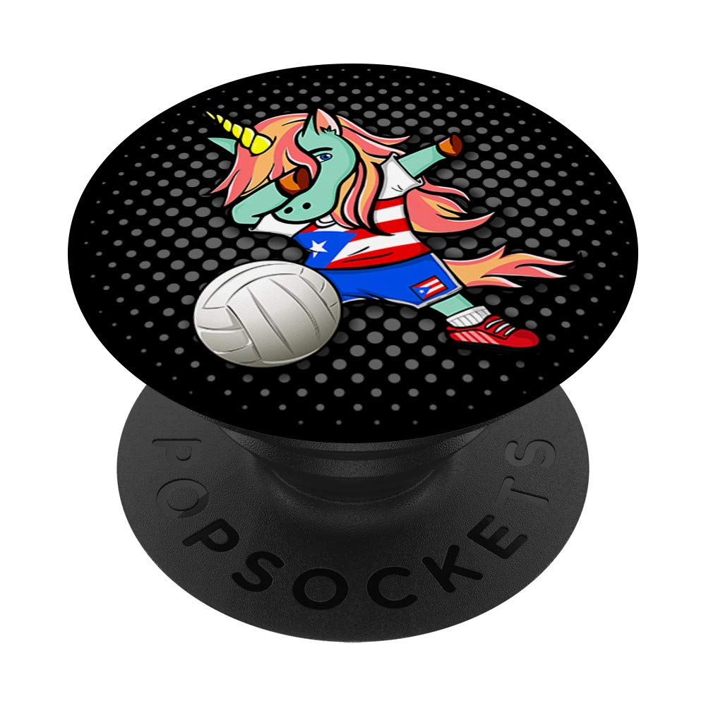 Unicorn Puerto Rico Volleyball Fans Jersey Puerto Rican Flag PopSockets PopGrip: Swappable Grip for Phones & Tablets