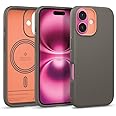 Caseology Nano Pop Mag for iPhone 16 Case [Dual Layer Silicone Case Compatible with Magsafe] Military Grade Drop Tested (2024) - Papaya Gray