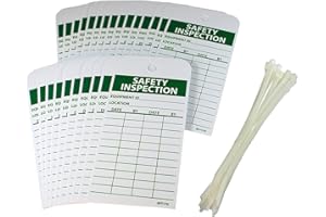NMC Inspection Record Tag with Ties, 25-Pack, Double-Sided, 3" x 6" Unrippable Vinyl, Made In The USA, RPT170