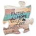 P. Graham Dunn Faith Hope & Love Multicolor 12 x 12 Wood Wall Art Puzzle Piece Plaque