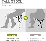 EVER ADVANCED Folding Tripod Stool 53 cm Lightweight Camping Chair Black view 6
