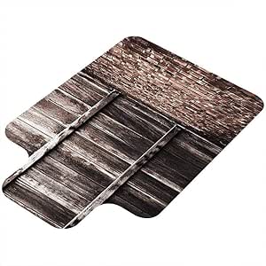 Alfombra para silla de piso duro, envejecida agrietada a rayas roble