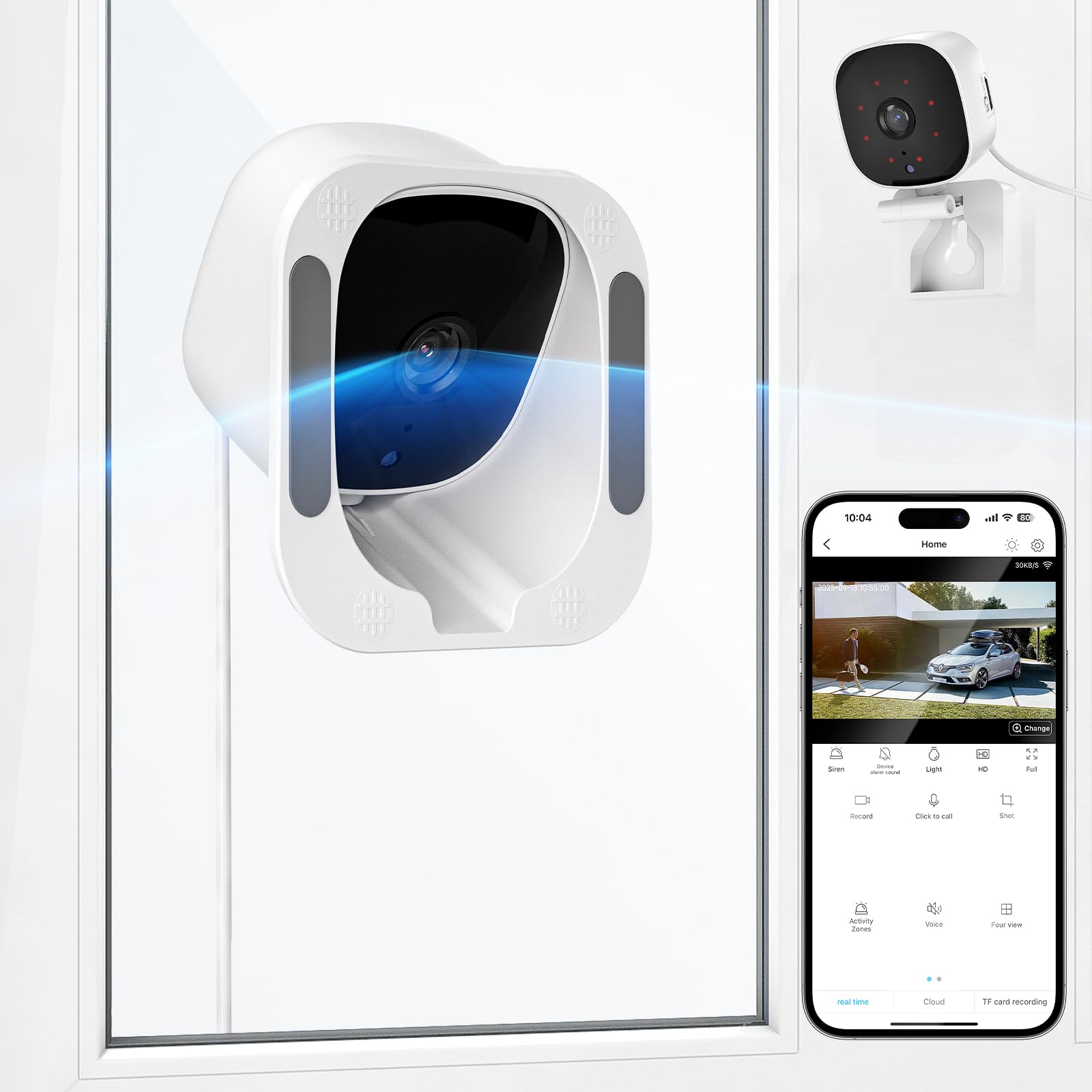 Photo 1 of 3MP 2K Window Camera, 2.4GHZ & 5GHZ WiFi Indoor Window Security Camera, 120° View Angle Window Camera with Angled Window Mount, Person & Motion Detection, 24/7 Recording, Quick Install