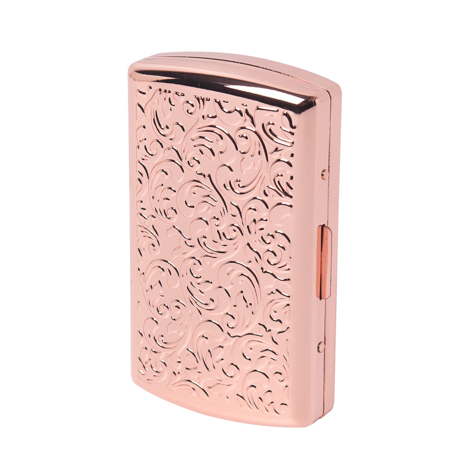 Vintage Slim Metal Cigarette Case & Dispenser - Small Cigarette Holder Case/ Box,Fit for 85mm Cigarettes 12pcs-Does Not Fit 100s or Credit Cards (Rose Gold) in Dubai - UAE