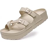 Goosecret Women's Platform Sandals with Arch Support Comfortable Foam Slides Summer Beach Sandals with Adjustable Buckle