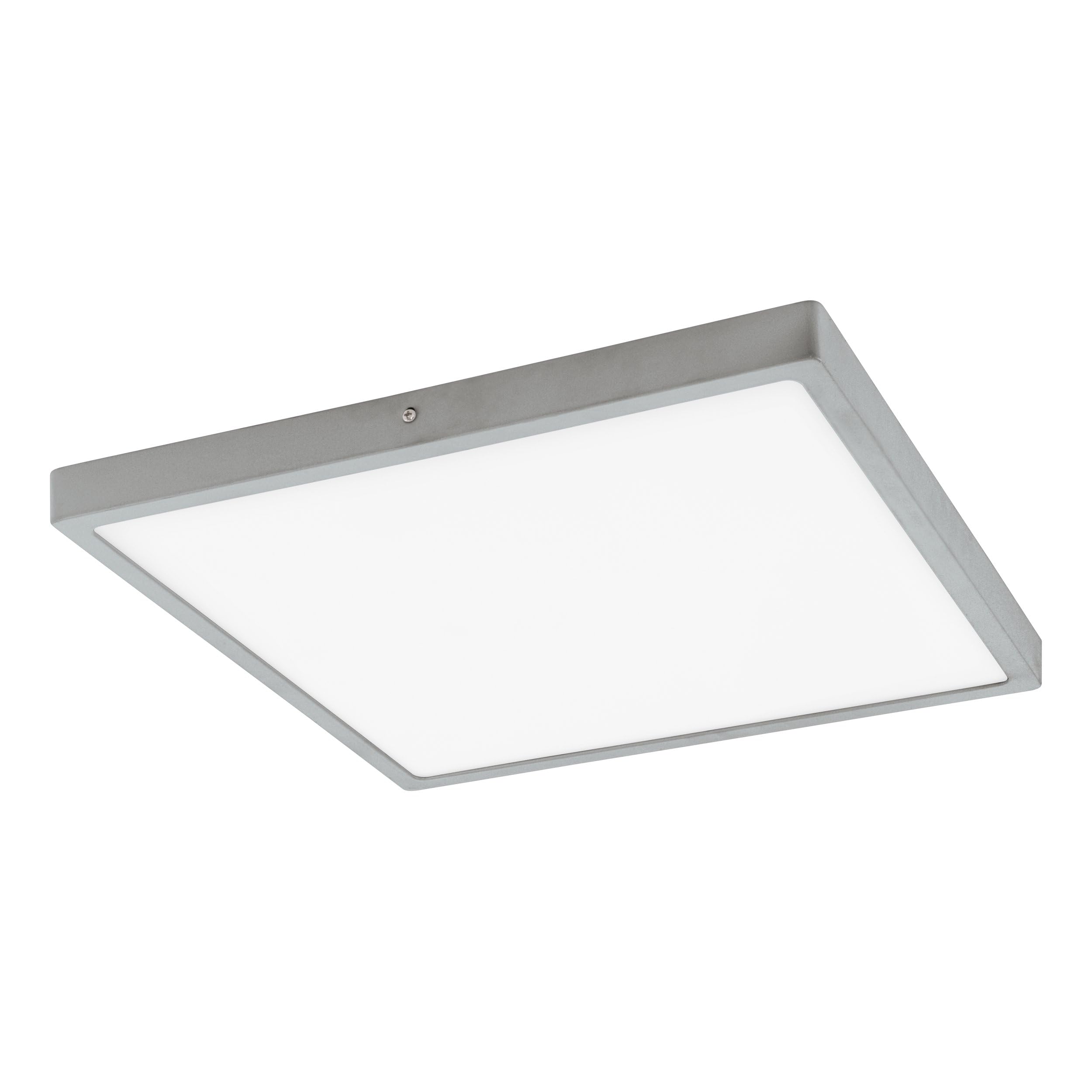 EGLO Fueva 1 LED Ceiling Light, 1 Bulb, Material: Aluminium, Plastic, Colour: Silver, White, Length: 40 x 40 cm, Neutral White