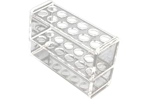 BIPEE 12 Sockets Clear Acrylic Test Tube Rack fit for 10ml, 25ml, 50ml, 100ml Test Tube (12 Hold 10ml)
