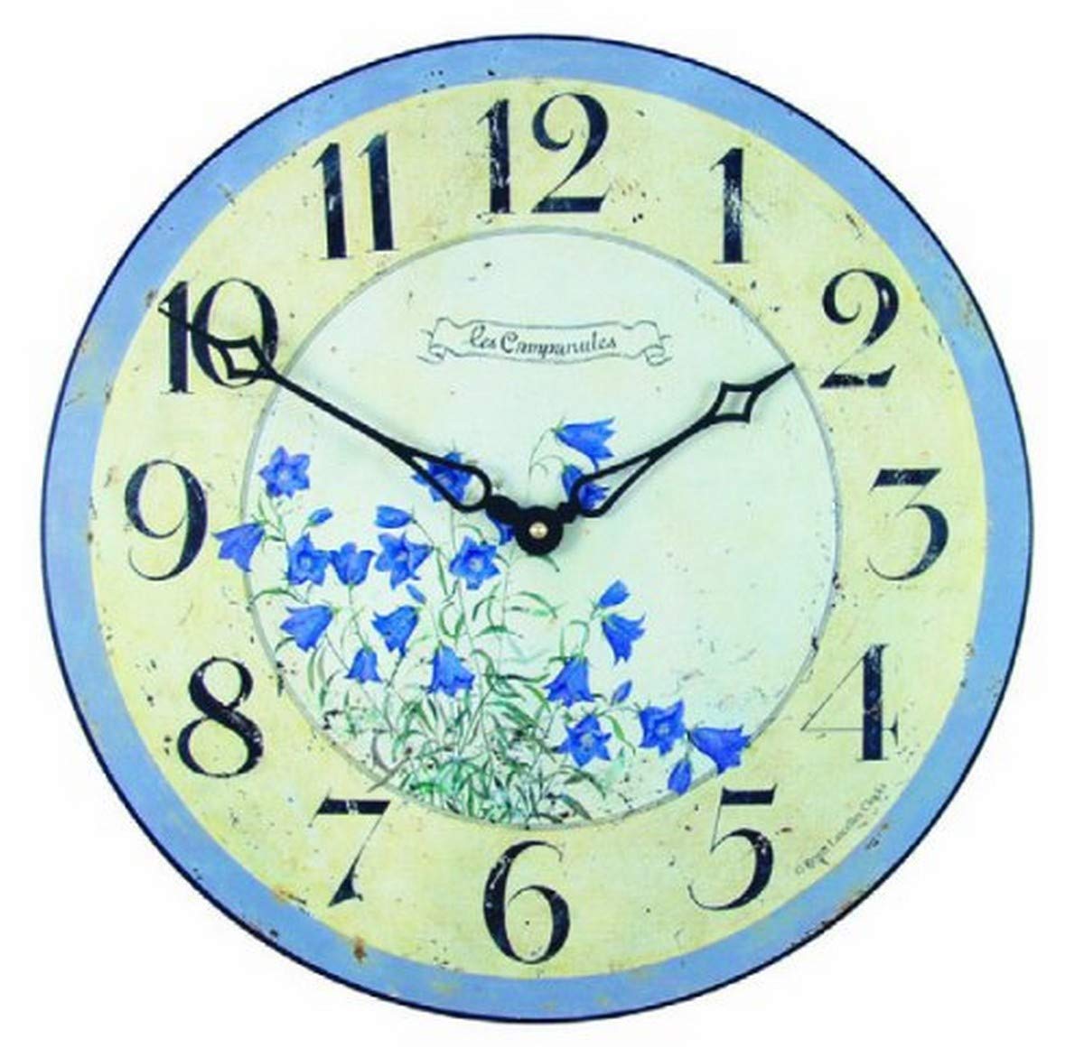 Roger Lascelles Bluebells Wall Clock, 14.2-Inch