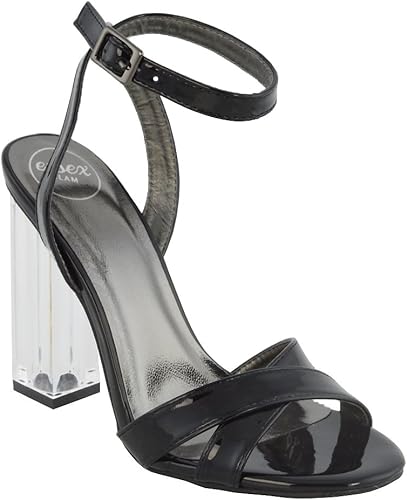 black clear perspex heels