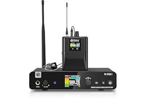 Debra M-PROI Wireless in-Ear Monitor System with Auto Frequency Scan, Stereo/Mono Mode, 80m Range, Bluetooth, and IR Sync for