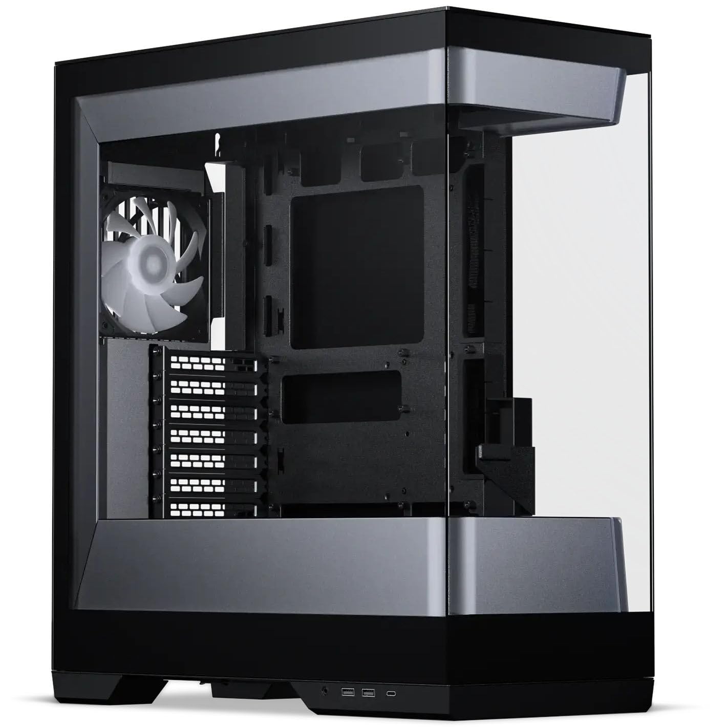 PHANTEKS Evolv S2 PC-Gehäuse Schwarz | E-ATX Midi-Tower mit Panorama-Glas, RGB, Back-Connect, 4X 120 mm Lüfter vorinstalliert