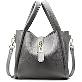 Bucket Bags for Women - Faux Leather Crossbody Bucket Purse Small Handbag Vintage Shoulder Bag with Small Purse