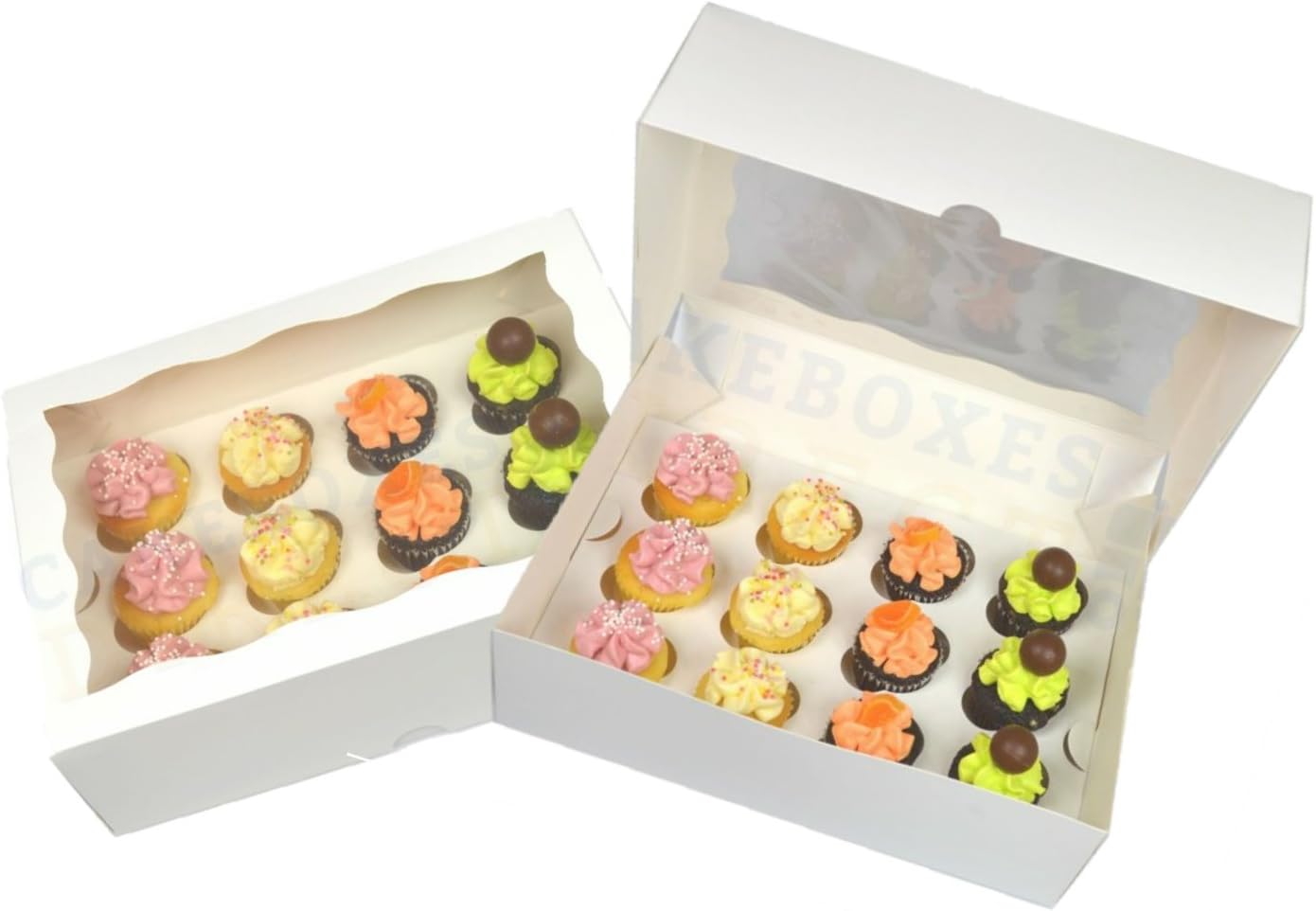 Premium Mini Cupcake Box for 12 Cupcakes with Window and Divider (Five Pack)1ST Class Post