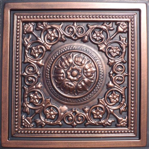 Majesty Antique Copper Black (24X24" Pvc) Ceiling Tile (608866333142)