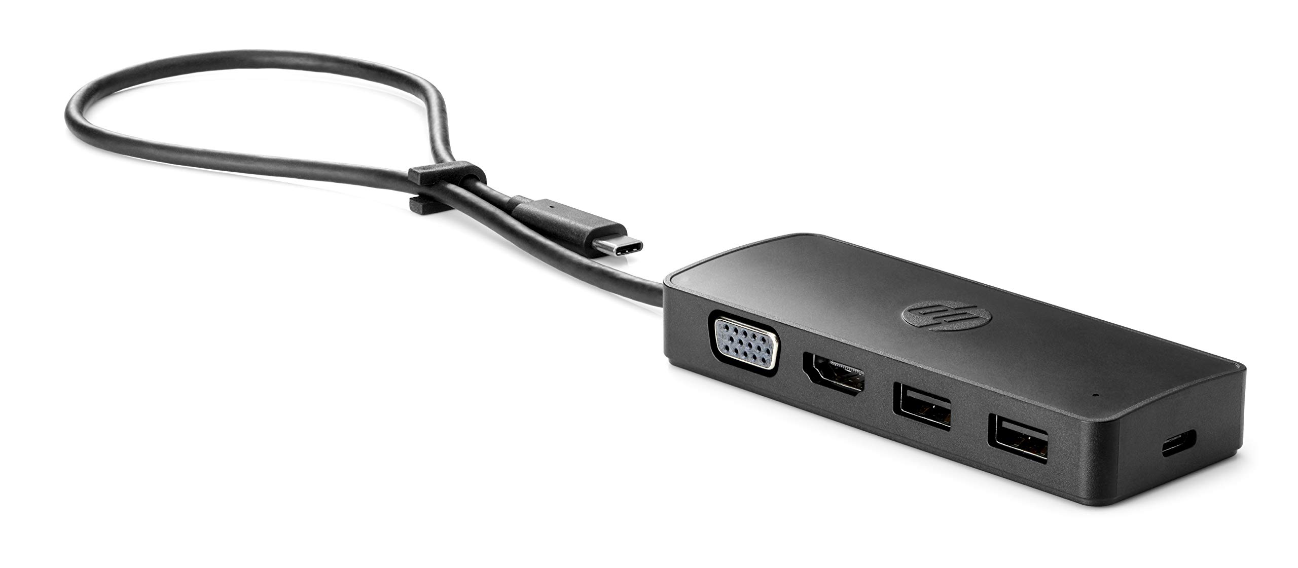 HP - PC USB-C Travel Hub G2 Docking Station, VGA, HDMI, USB, Weight 70g, Scalable Power Supply with 45W, 65W, 90W Adapters, Black