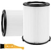 VF4000 Replacement Filter for Ridgid Shop Vac Filter | 2-Pack 72947 Standard Filter, Compatible with Ridgid 5-20 Gallon Wet Dry Vacuums, Husky 6-9 Gallon Vacs &amp; Craftsman Vacs