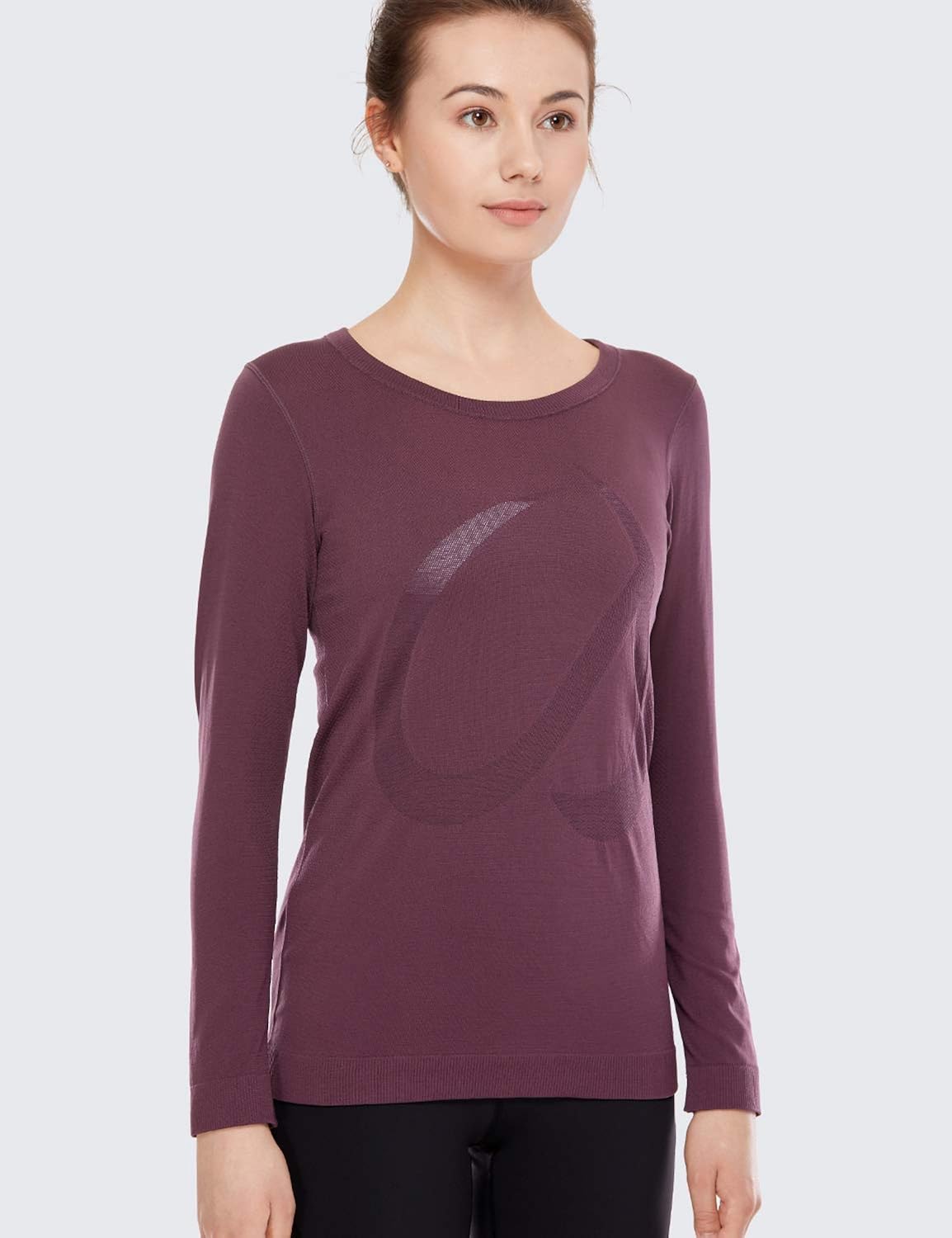 CRZ YOGA Women's Seamless Athletic Long Sleeves Sports Running Shirt Breathable Gym Workout Top at  Women’s Clothing store