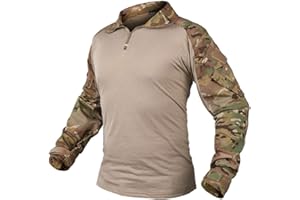 IDOGEAR Men G3 Combat Shirt with Elbow Pads Rapid Assault Long Sleeve Shirt Tactical Military Airsoft Clothing