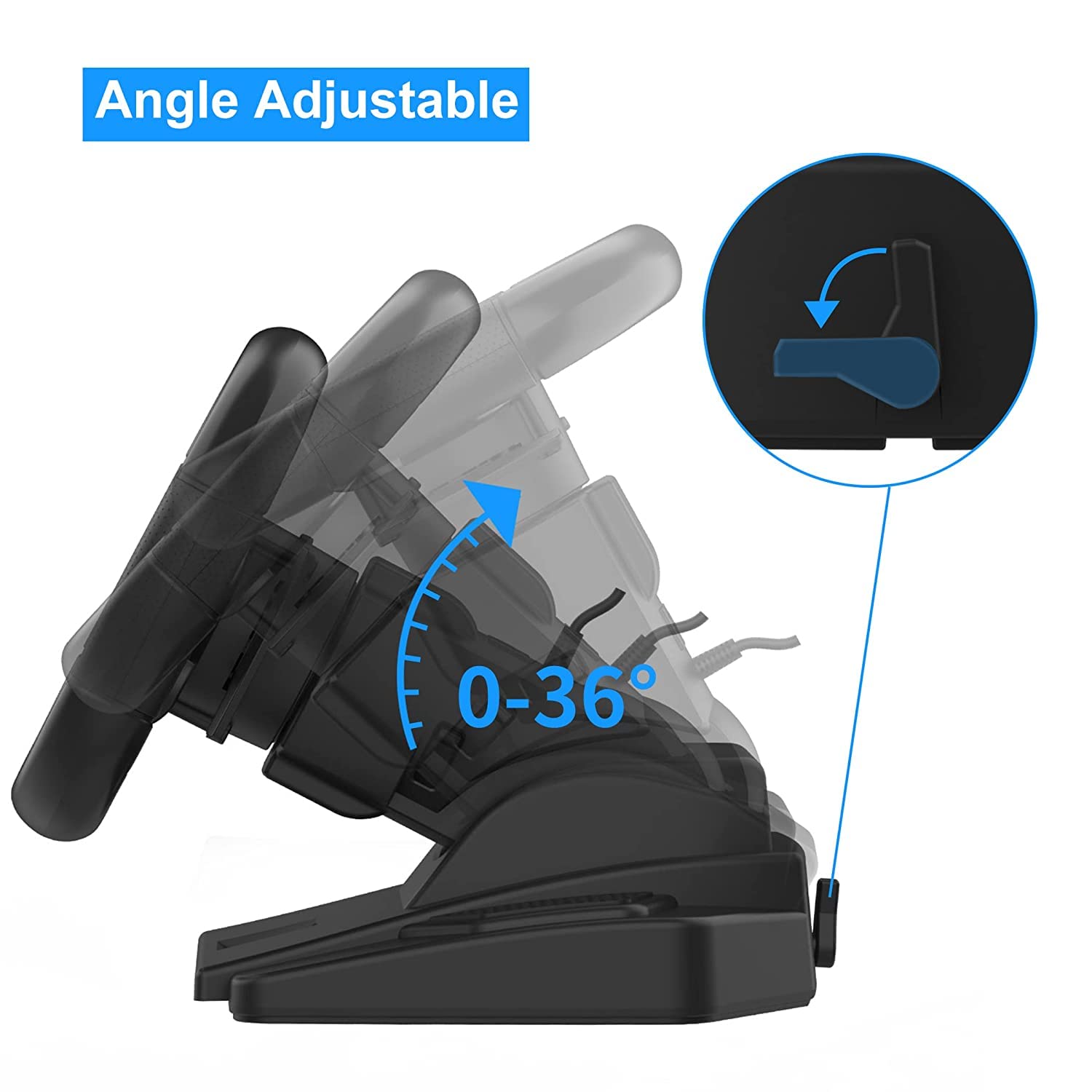 DOYO PS4 Gaming Racing Steering Wheels with Pedals and paddle Shifters for PC, 180° Volante PC Plug and Play with Height and Tilt Adjustable for Playstation 3/ Switch/Android