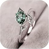 Someki Statement Rings Boho Silver Fashion Rings Engagement Wedding Leaf Ring Anniversary Birthday Gifts for Women