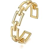 zocare Gold Cuff Bracelets for Women Adjustable Bracelet Chunky Rectangle Bangles Bracelet Vintage Open Cuff Bracelet for Women Chrismas Jewelry