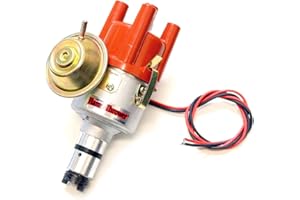 Pertronix D189504 Flame-Thrower VW Type 1 Engine Plug and Play 6 Volt Negative Ground Vacuum Advance Cast Electronic Distributor with Ignitor Technology