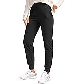 SANTINY Women's Fleece Lined Joggers Water Resistant High Waisted Thermal Sweatpants Winter Pants Hiking Running Pockets