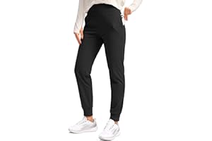 SANTINY Women's Fleece Lined Joggers Water Resistant High Waisted Thermal Sweatpants Winter Pants Hiking Running Pockets