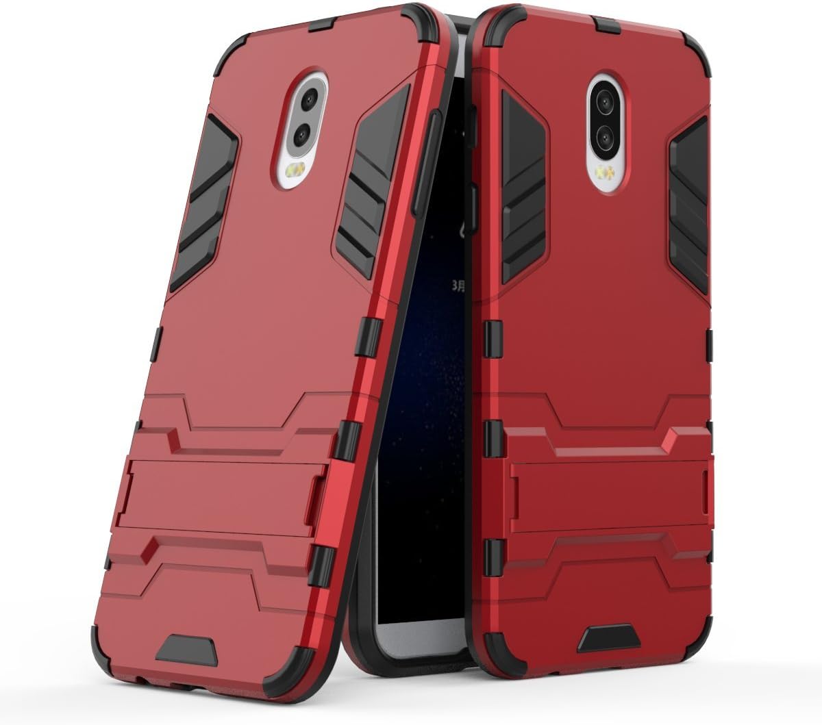 Samsung Galaxy C8 Case, SsHhUu Shock Proof Cover Dual Layer Hybrid Armor Combo Protective Hard Case with Kickstand for Samsung Galaxy C8 2017 (5.5") Red