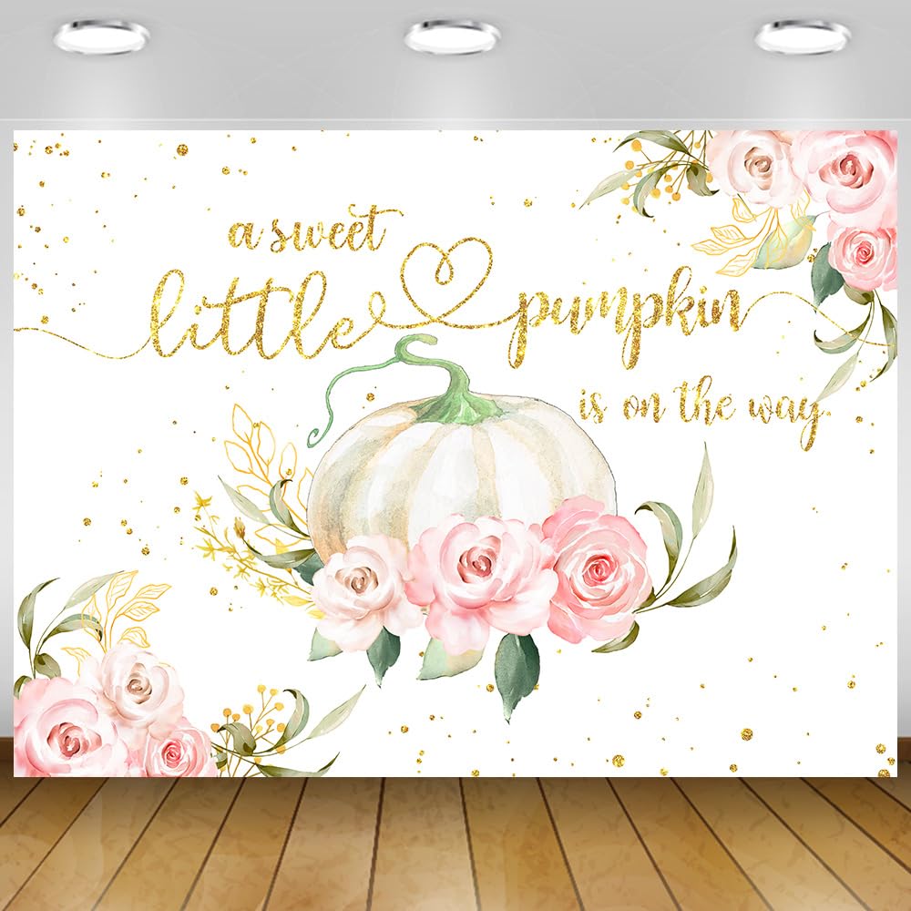 thumbnail image 2 of Fall Back Drop MEHOFOND 7x5ft Little Pumpkin Baby Shower Backdrop Fall Autumn Boho Blush Pink Watercolor Floral Pampas Pumpkin Princess Baby Shower Party Decorations Thanksgiving Decor Photo Booth Props Fall Baby Shower 2 of 11