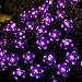 LE 23ft 17m LED Solar Fairy Lights, Waterproof, 50 LEDs, Violet, Portable, with Light Sensor, Outdoor Blossom String Lights, Ideal for Christmas, Wedding, Party
