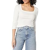 Amazon Essentials Women's Slim-Fit Long Sleeve Square Neck T-Shirt
