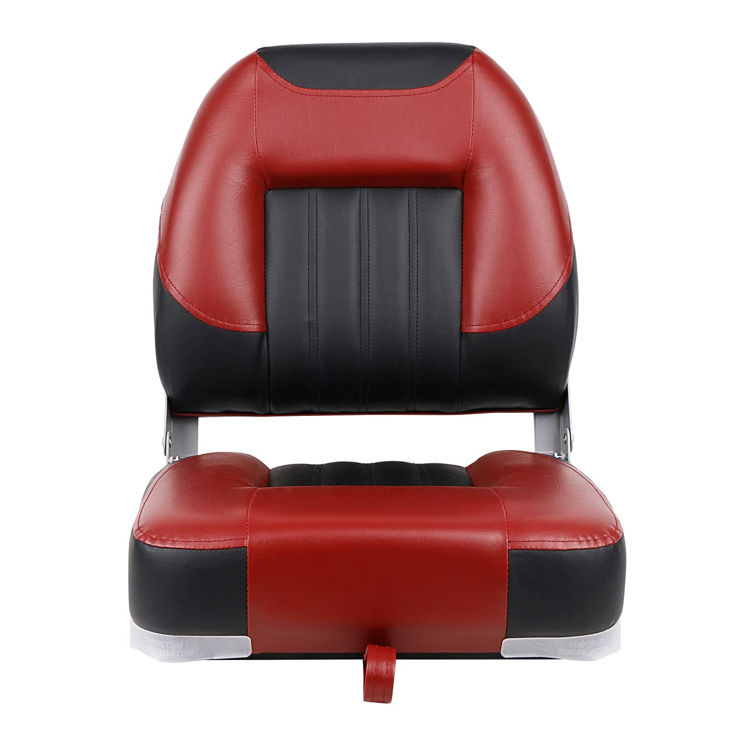 Condition photo showing New/Like New for xgear deluxe low back boat seat, fold-down fishing boat seat (2 seats) (b-red/black/grey)