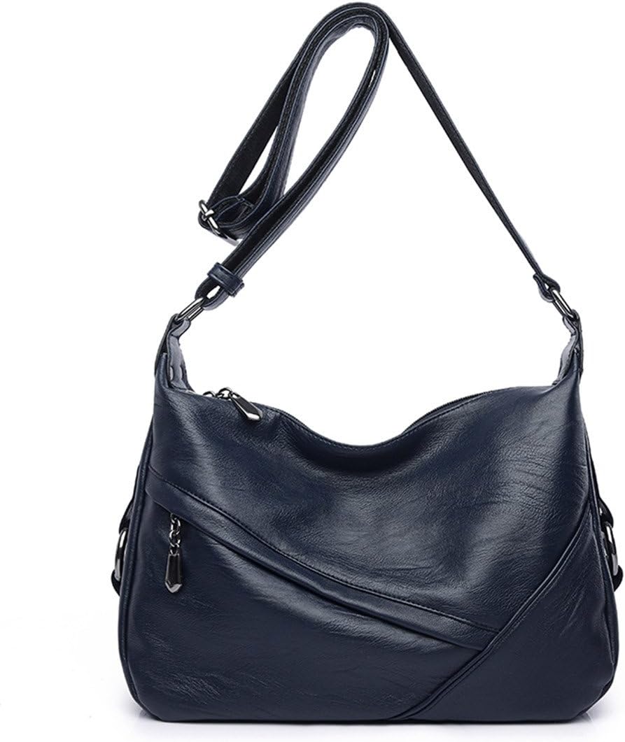 Women's Retro Casual Hobo Shoulder Bags Soft PU Leather Crossbody Bags for Women (blue)