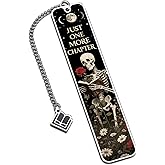Book Marks for Reading Women Metal Bookmark for Book Lovers Dark Romance Spicy Bookmarks Skull Skeleton Funny Book Mark, Smutty Christmas Stocking Stuffers for Women Men Adults One More Chapter