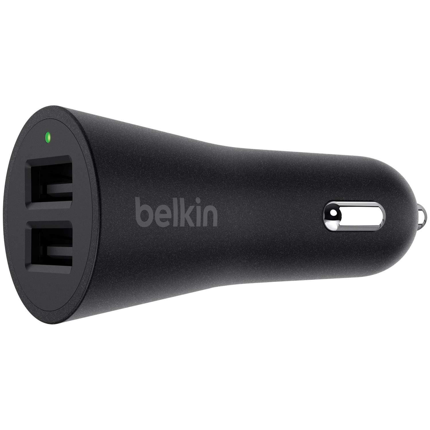 Belkin Boost-Up 2-Port Fast Charging 2 x 2.4 A/24 W Universal USB-A Car Charger, Black