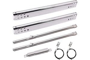 Criditpid Grill Replacement Parts for Charbroil Performance 2-Burner 463645015 463672416 463633316 463672419 463672016 Gas Grill,G466-2500-W1 Burner, G361-0003-W1,Heat Plates