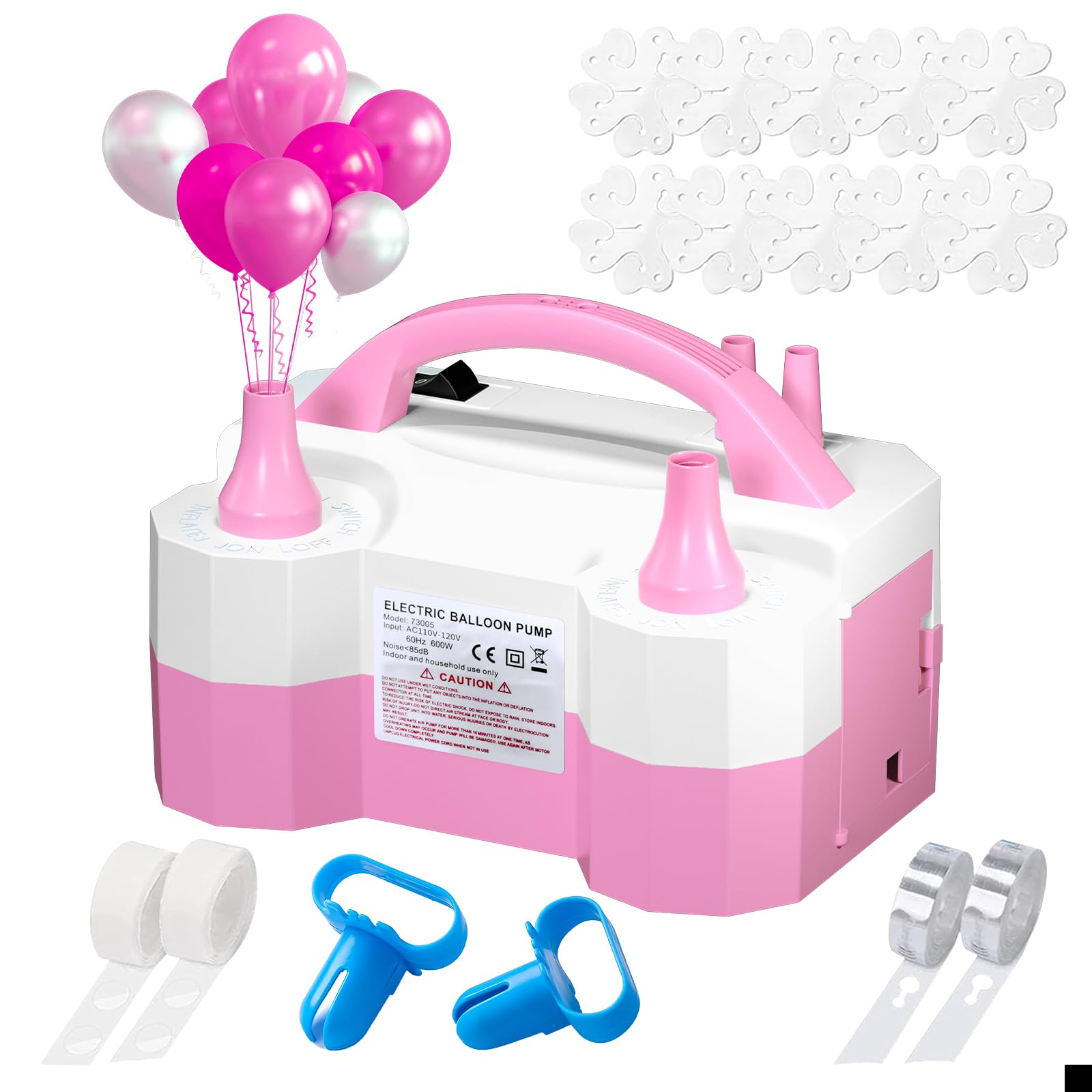 Photo 1 of Balloon Pump, Balloon Pump Electric, Portable Dual Nozzle Electric Blower Air Pump Inflator for Party Decoration. Faster and Save Time