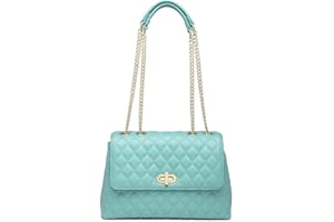 ER.Roulour Quilted Crossbody Bags for Women, Trendy Roomy Shoulder Handbags with Flap Gold Hardware Chain Purses Shoulder Bag