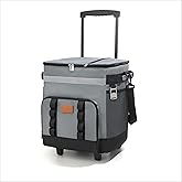 Spherate Insulated Rolling Cooler with Wheels - Soft Leak Proof Ice Chest for Camping, Travel and Lunch - Portable Wheeled Advanced Insulation