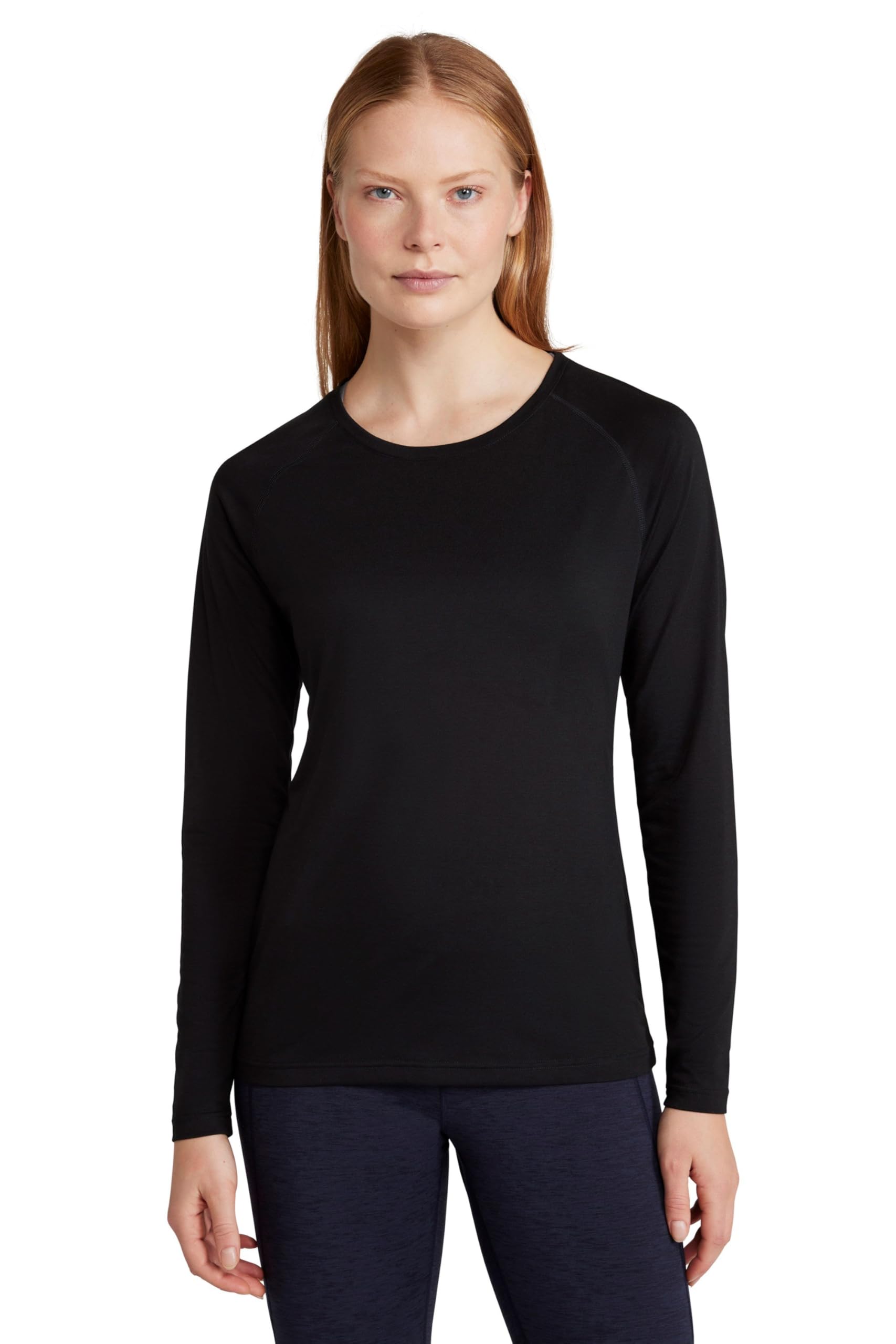 Mountain Warehouse IsoCool Dynamic Womens Top - Comfortable Ladies Tshirt, Long Sleeve Top, Lightweight, Fast Dry, Breathable - for Spring Summer & Travelling Black Women's Size 18