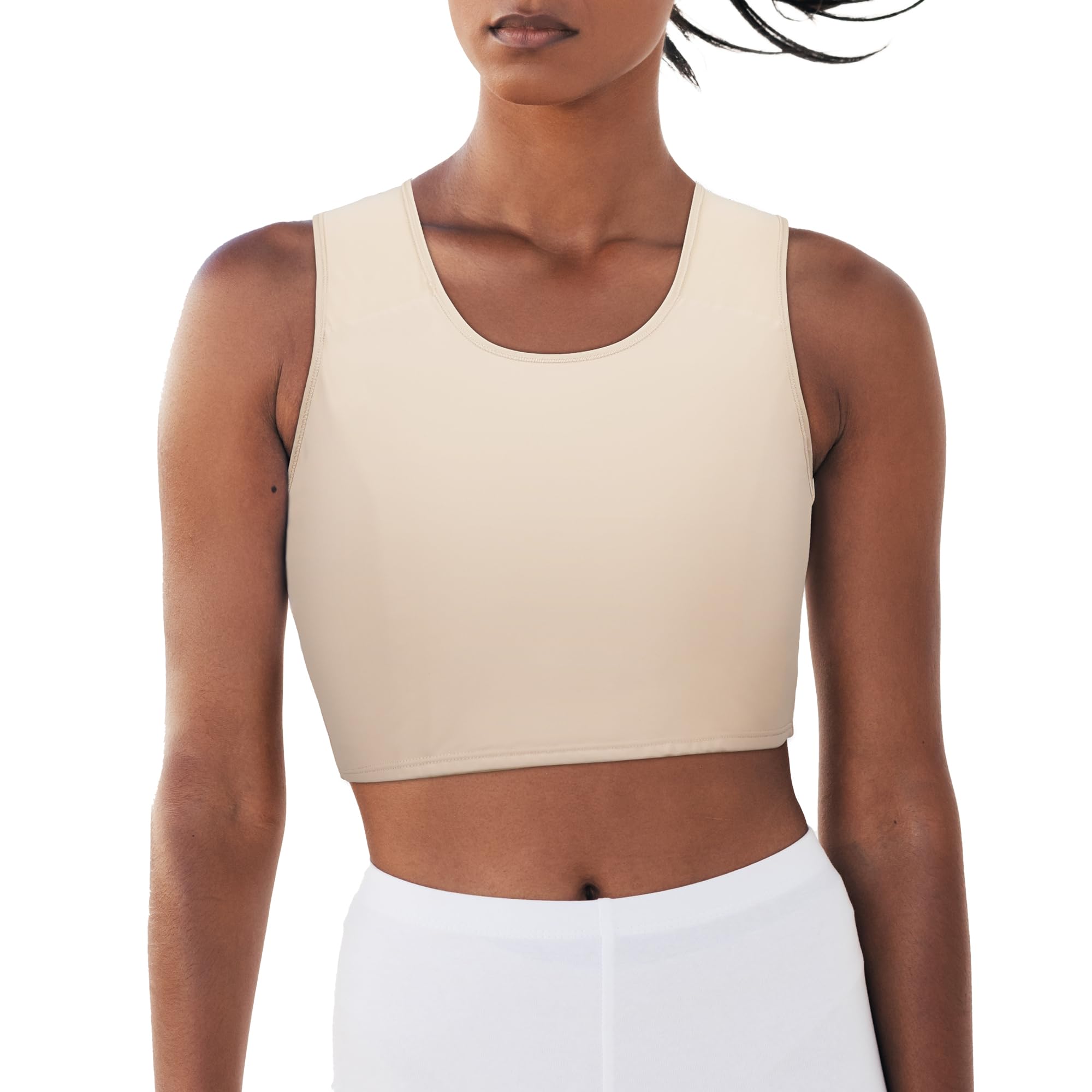 Jumwa Chest Binder Tomboy Transgender FTM Breathable Half Binder (K, 5XL)