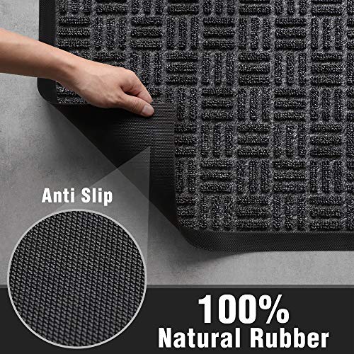 Amagabeli Large Outdoor Door Mats Rubber Shoes Scraper 36" x 61.5" for Front Door Entrance