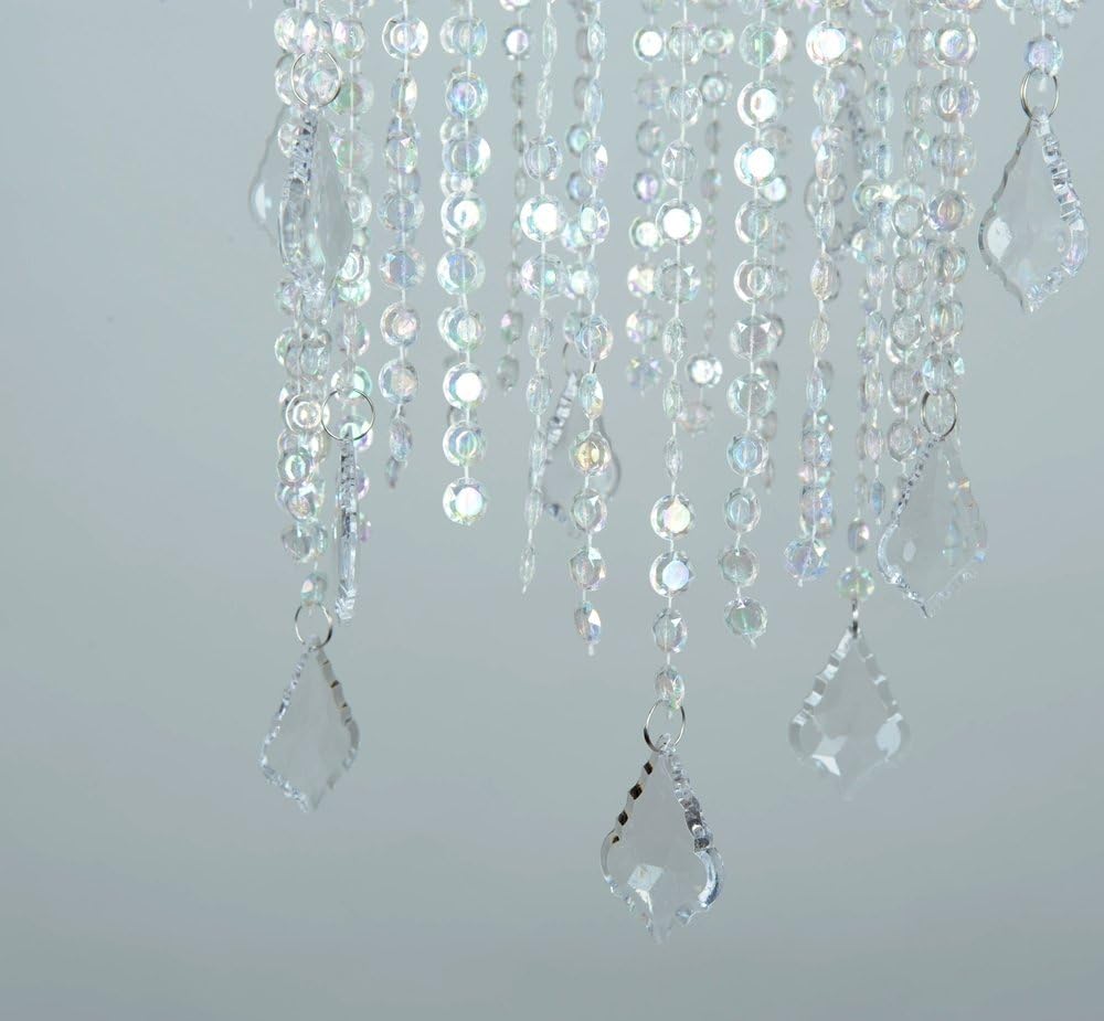 2 Tiers Sparkling Iridescent Acrylic Beaded Hanging Chandelier, W8.5" X H20.5", Great idea for Wedding Chandeliers Centerpieces Decorations and any Event Party Home Decor - - 